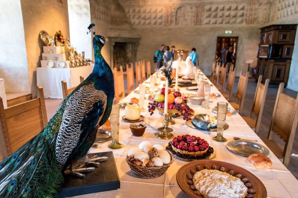 The fancy dining hall of Kalmar Castle.