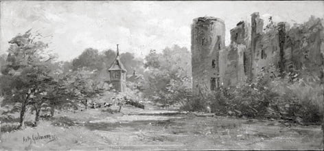 An image of De Haar Castle in its ruinous state from the late 19th century.