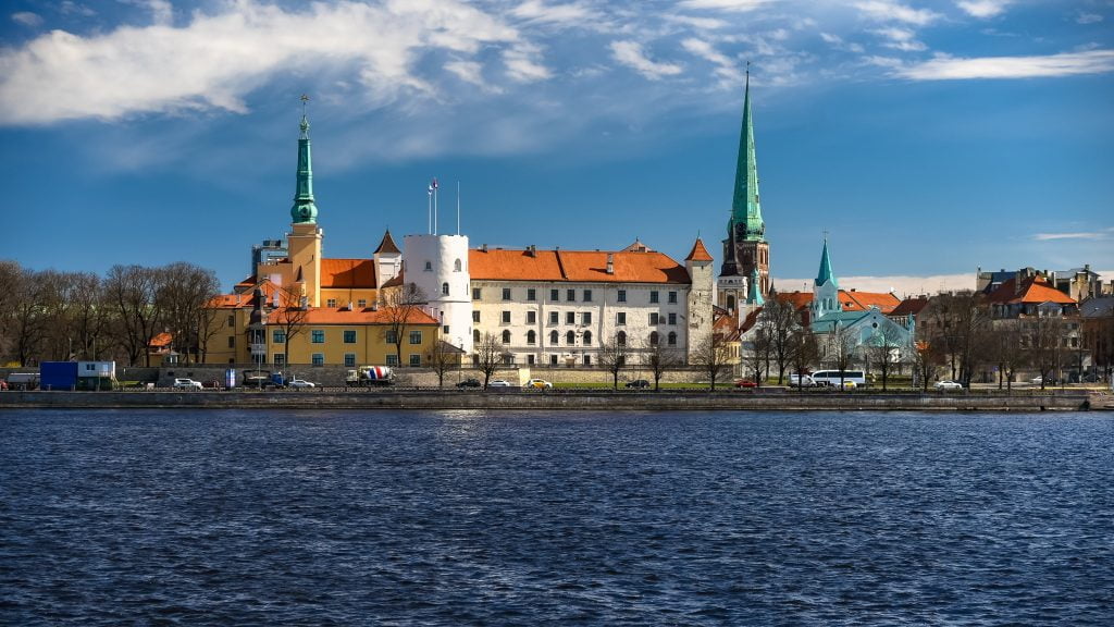 The panoramic view of Riga Castle.