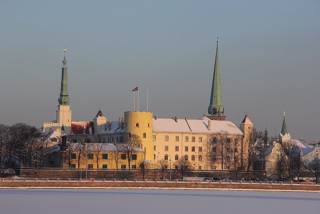 Riga Castle, located in the capital city of Riga, Latvia.