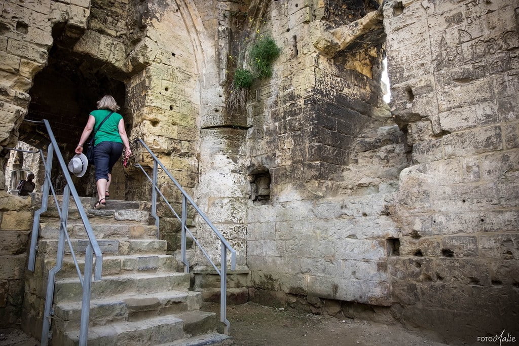Stairs inside Valkenburg Castle.