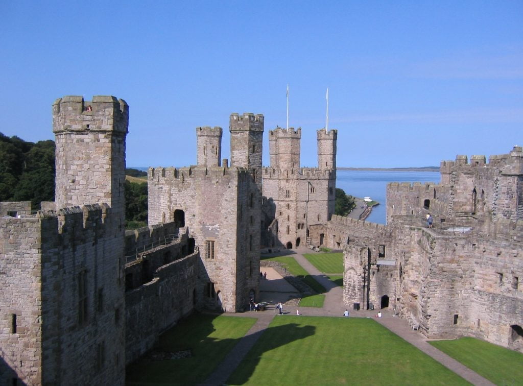 The courtyard of Caernarfon Castle.