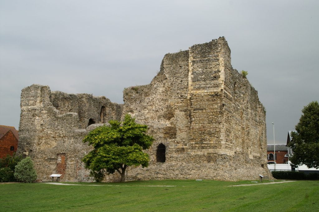 Ruins of a Norman castle at Canterbury.