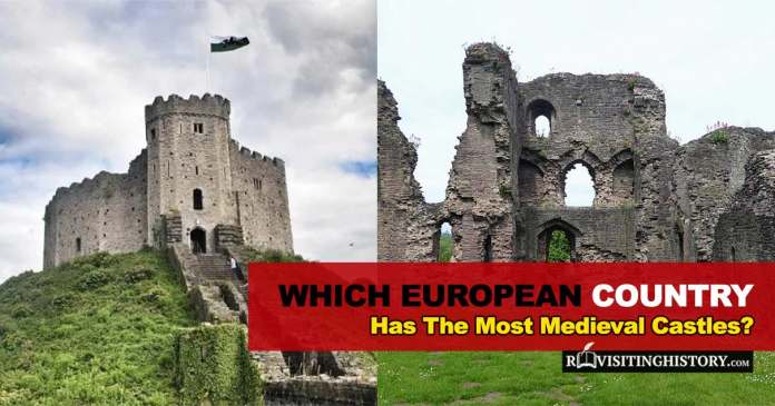 featured image with two old welsh castles representing article's topic: which european country has the most medieval castles