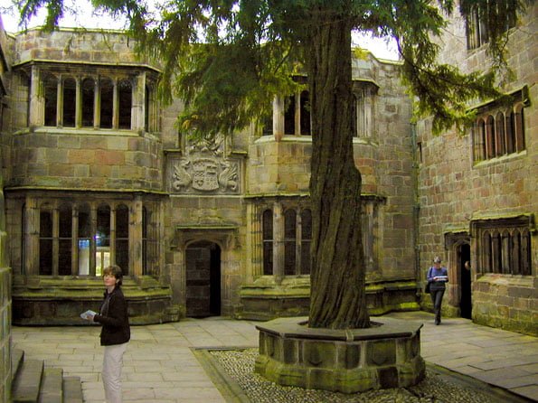 A typical medieval castle courtyard in England.