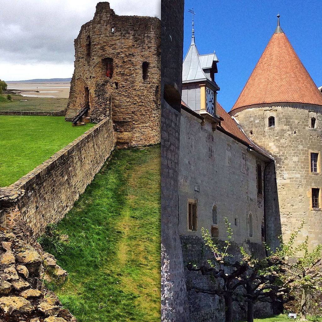 Flint Castle in comparison with Chateau Yverdon.