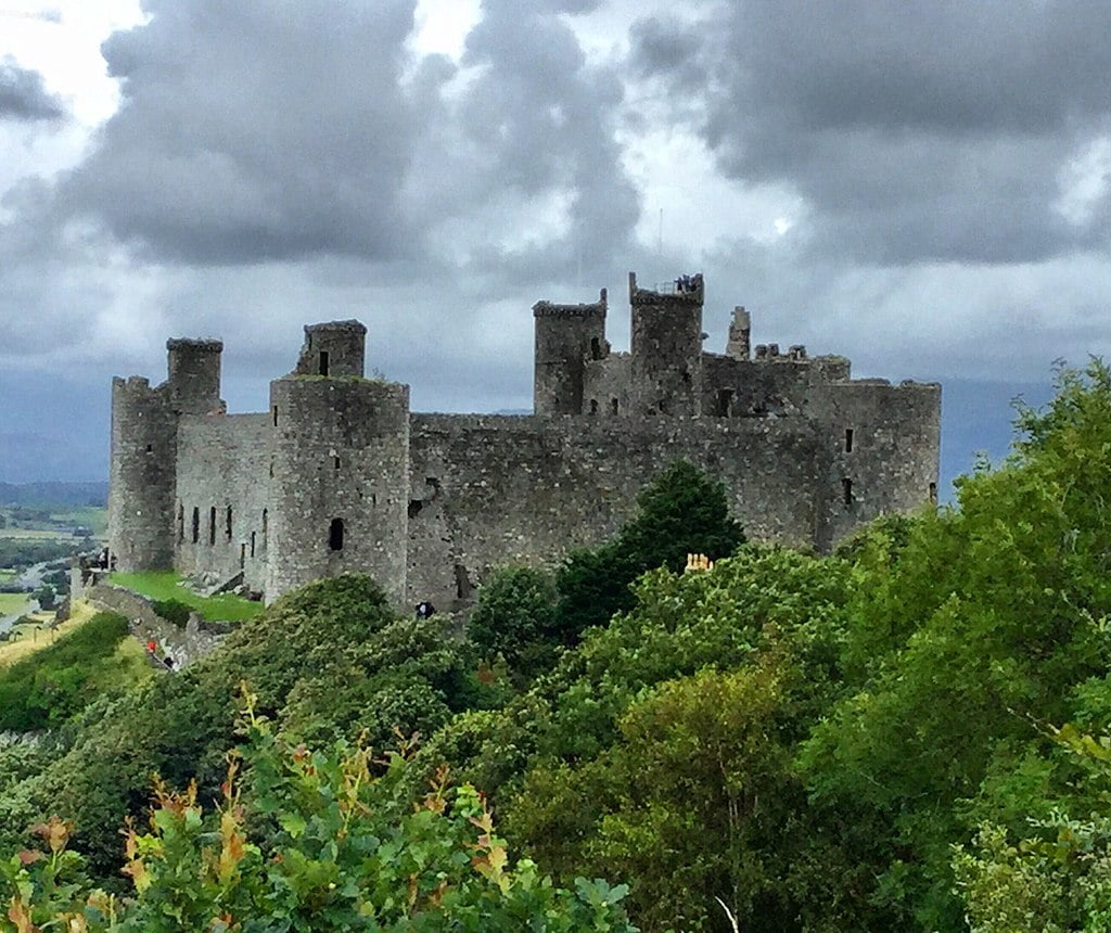 The standing ruins of Harlech Castle in Wales.