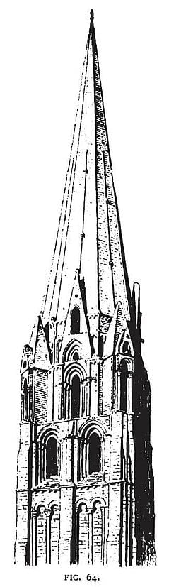 A sketch of a Gothic-style spire.