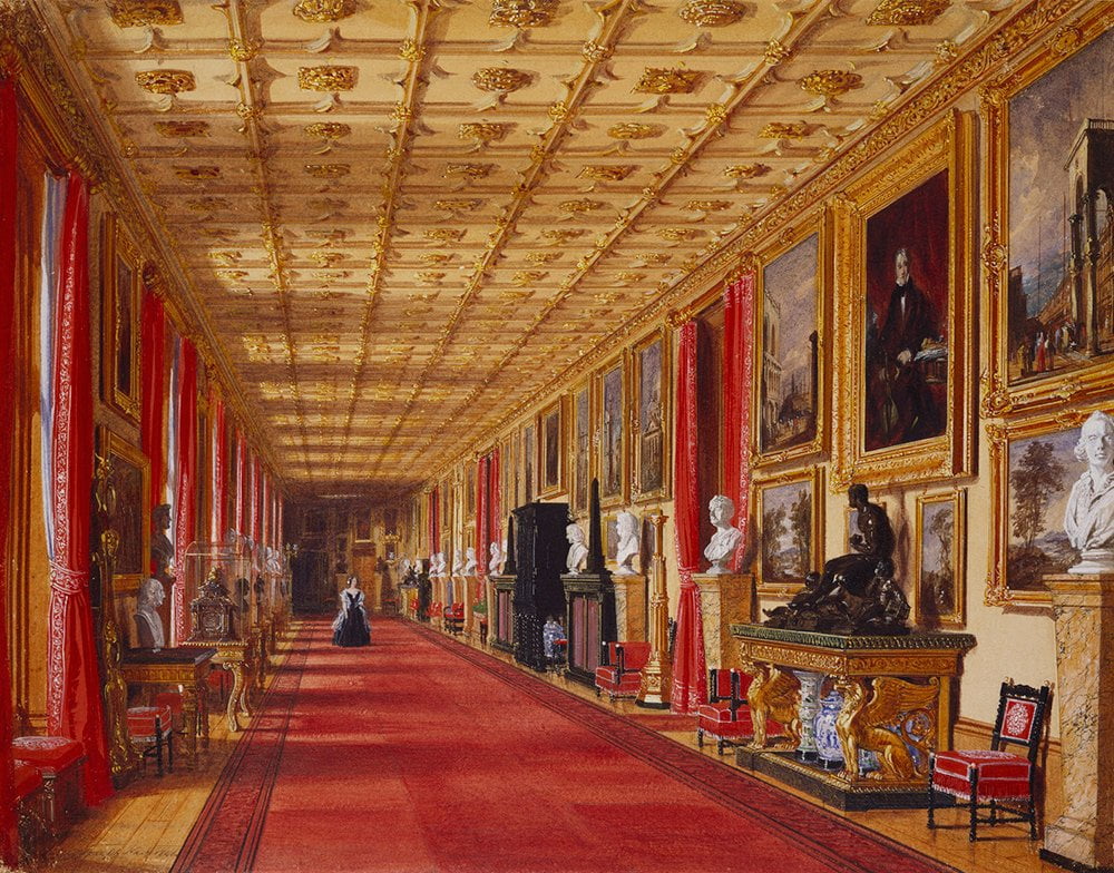 The Grand Corridor of Windsor Castle.