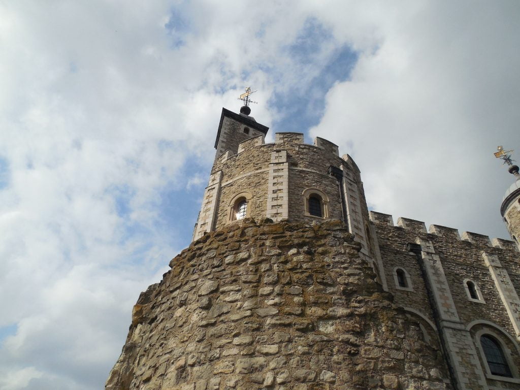 Looking up at the White Tower.