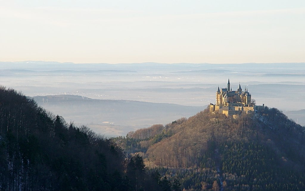 A morning countryside view of the castle.