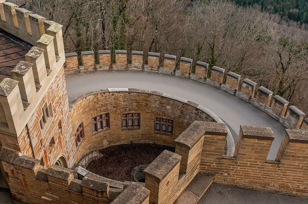 The beautifully made terrace of Hohenzollern Castle.  