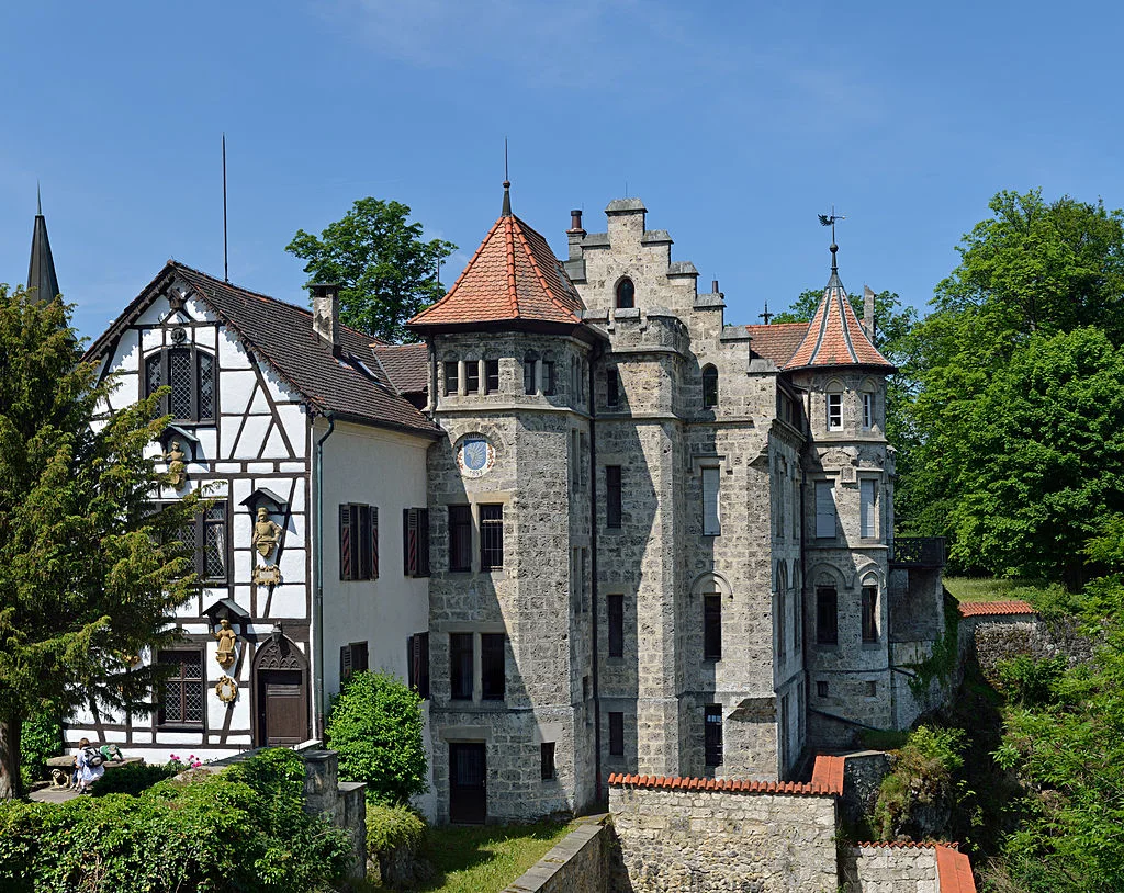The Gothic-styled appearance of the castle.