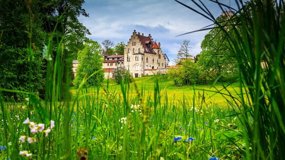 Aesthetic of Linchenstein Castle in summers.