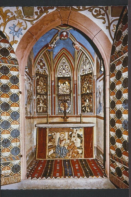 The chapel interior of Eltz Castle. 