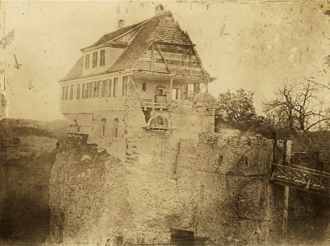 A vintage picture of the Hunting Lodge in 1802.