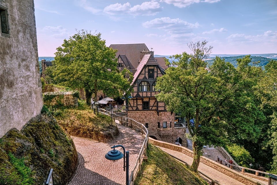 A picture showcasing walkways in Wartburg castle.