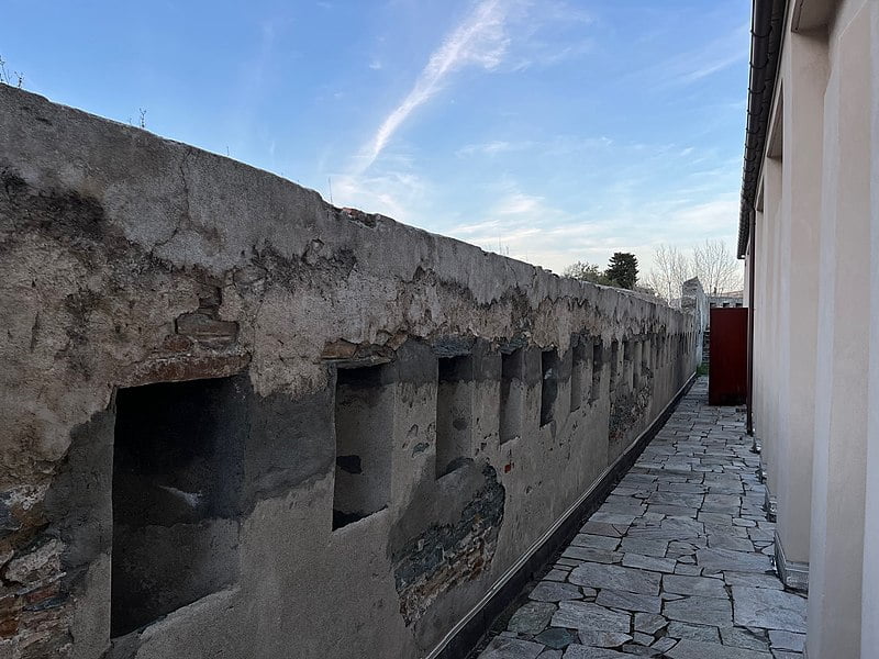 Talus holes at Citadelle de Bastia, France.