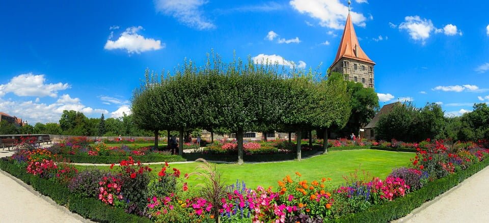 The outstanding garden of Nuremberg Castle.