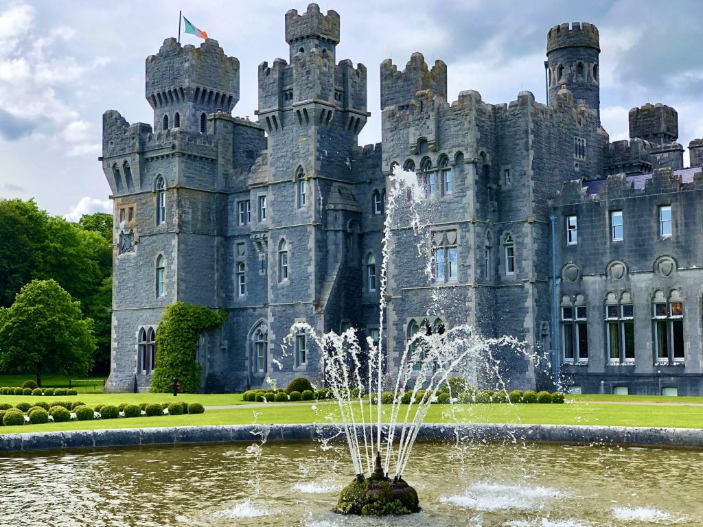 The fountain inside Ashford Castle.