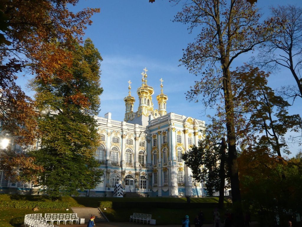 A view of Catherine Palace structure from afar.