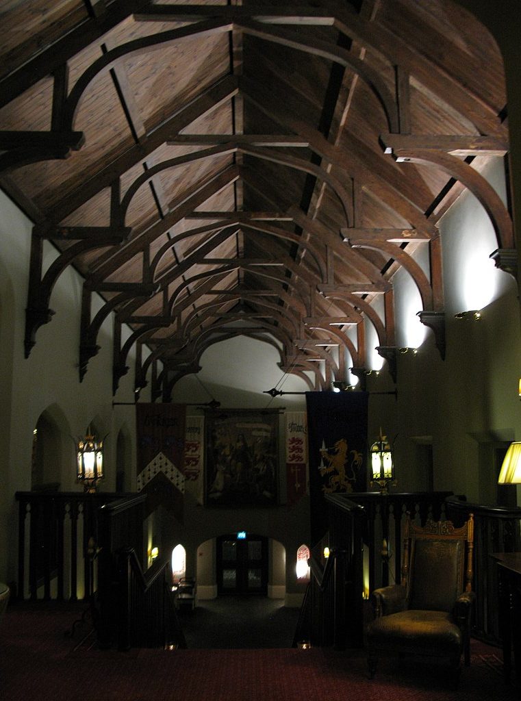 A hallway ceiling at Dromoland Castle.