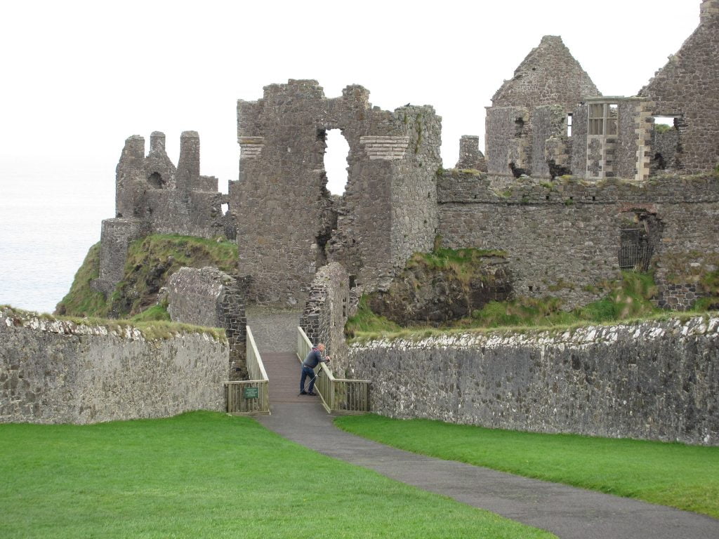 The entrance to to dunluce Castle.