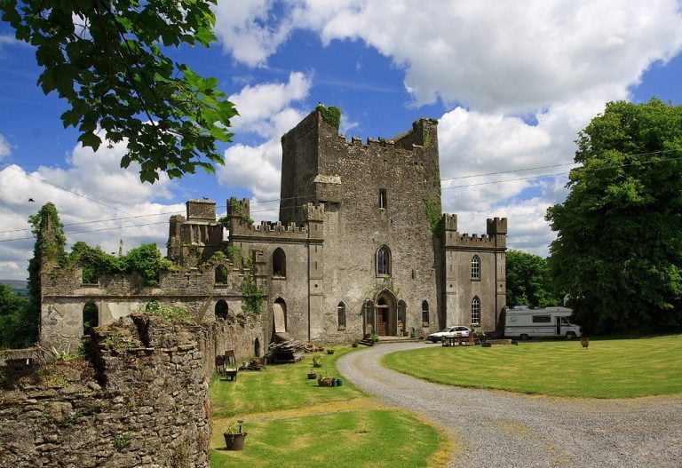 The beautiful entrance to Leap Castle.