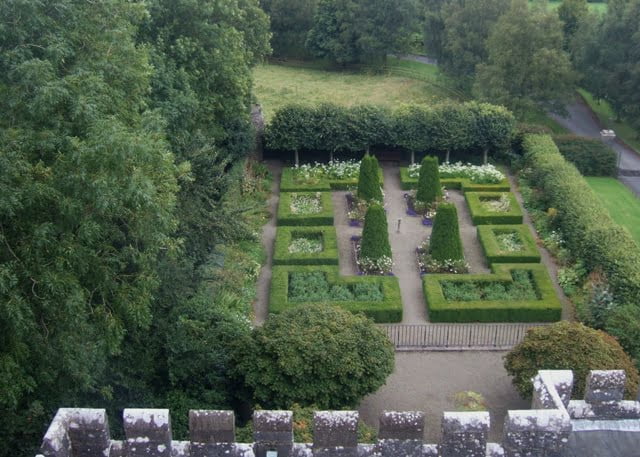 The mesmerizing garden view at Knappogue Castle.
