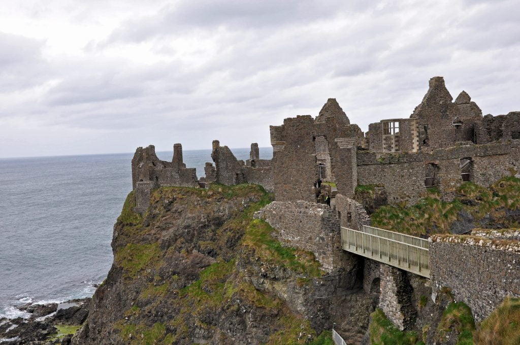 The side view of Dunluce Castle.