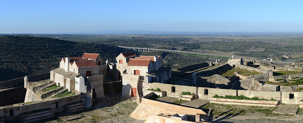 An aerial view of Forte Conde de Lippe.