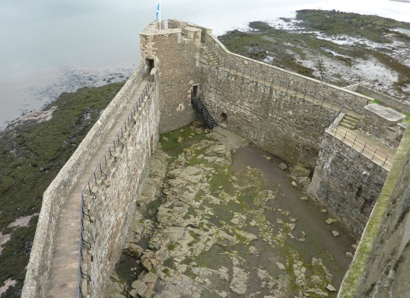 The courtyard and north tower of Blackness Castle. 