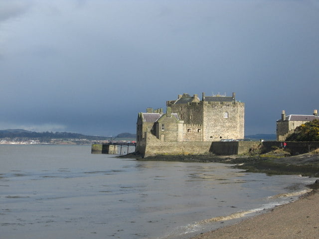 The spectacular Blackness Castle on the shore of the Firth of Forth river.