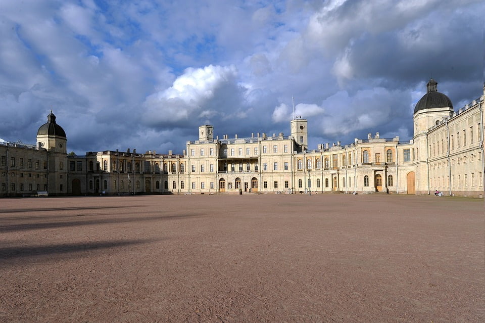 Gatchina palace courtyard.