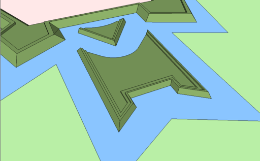 3D view of a hornwork.