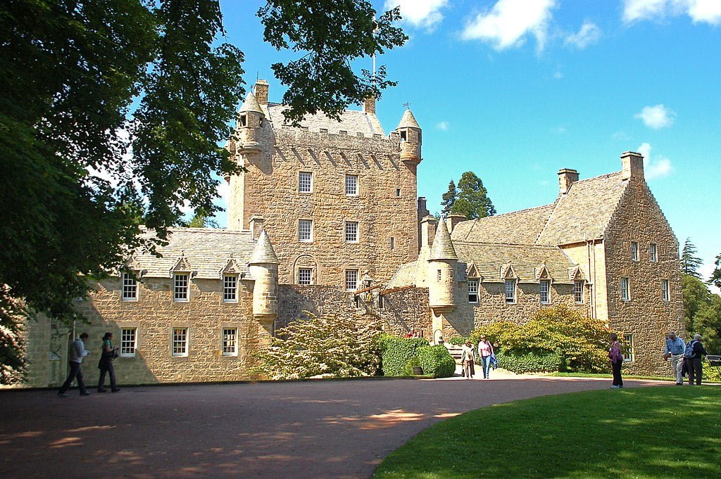 Visiting tourists around Cawdor Castle.