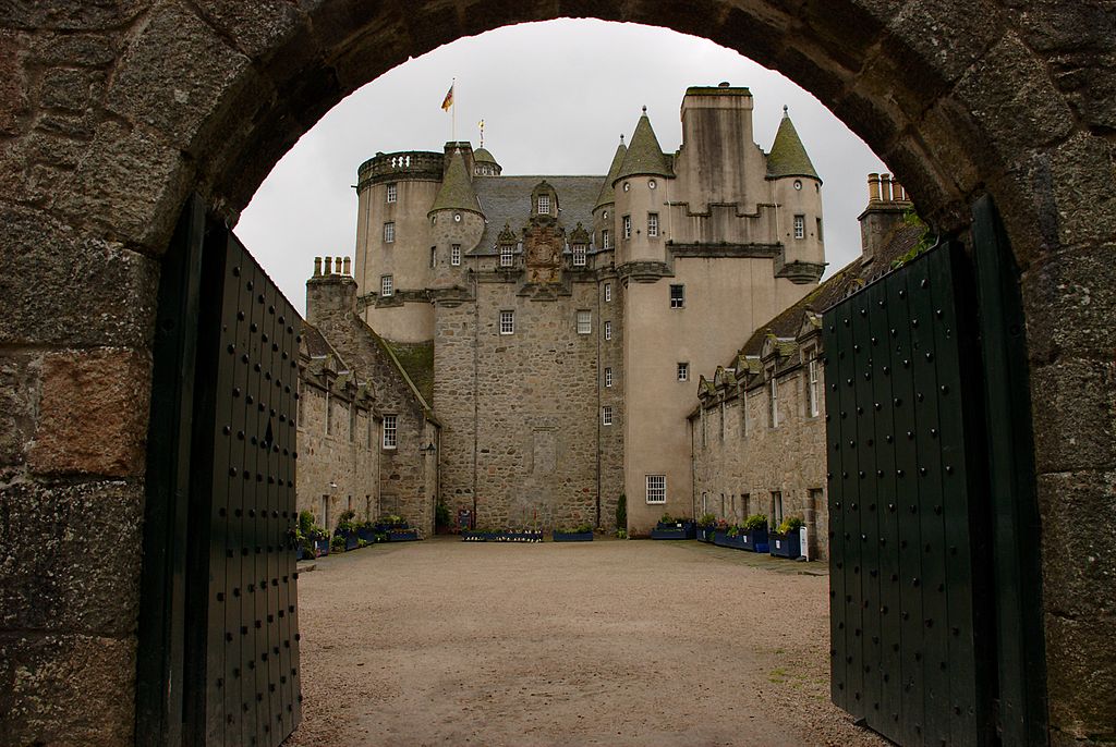 The rear courtyard of Castle Fraser. 