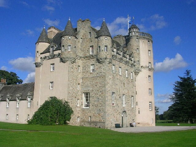 Stunning side view of Castle Fraser