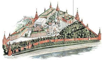 3D view of the Moscow Kremlin Complex.