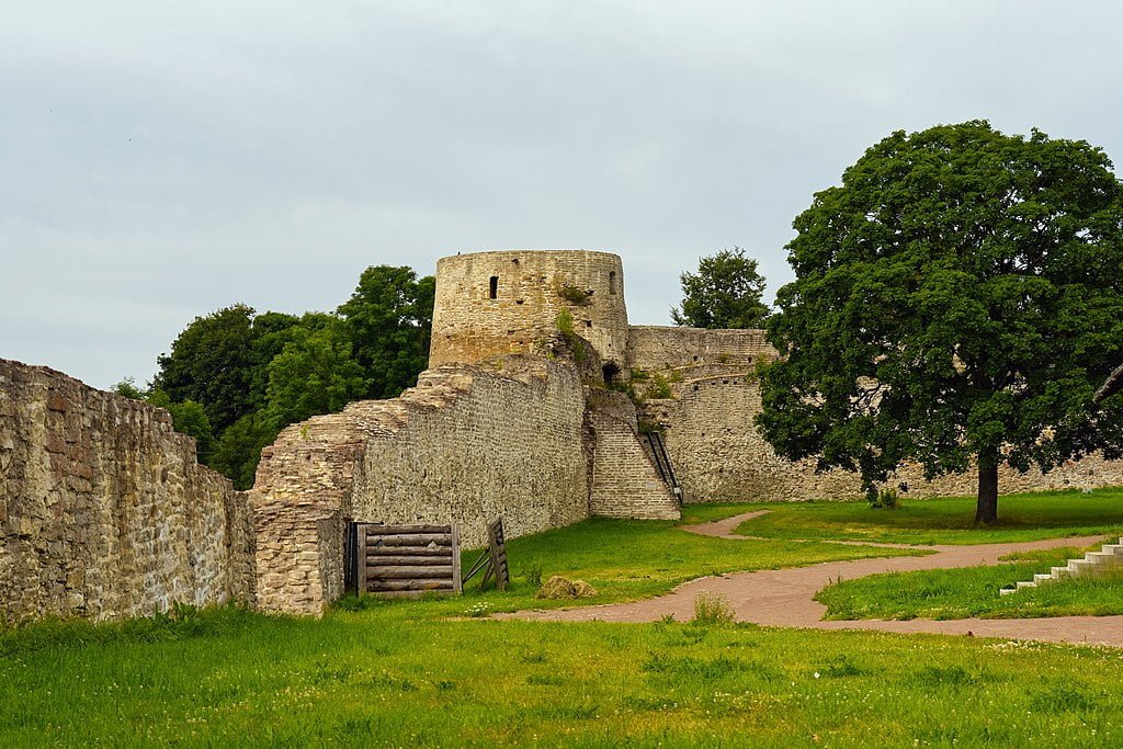 Ruins of Izborsk Fortress.