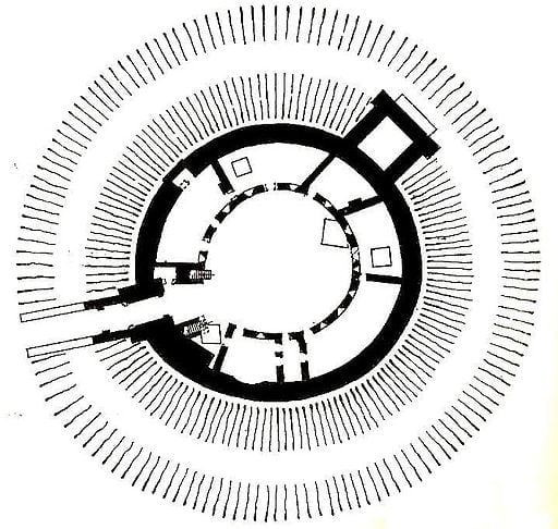 Plan of Restormel Castle - a perfect shell keep.