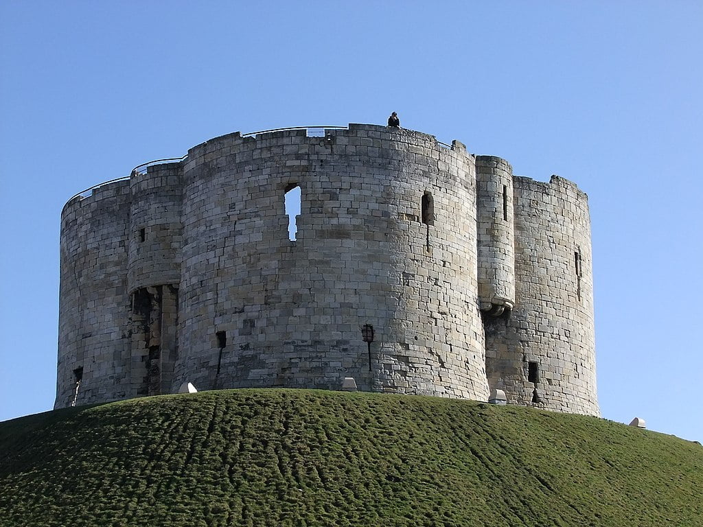 The stone shell of York Castle.