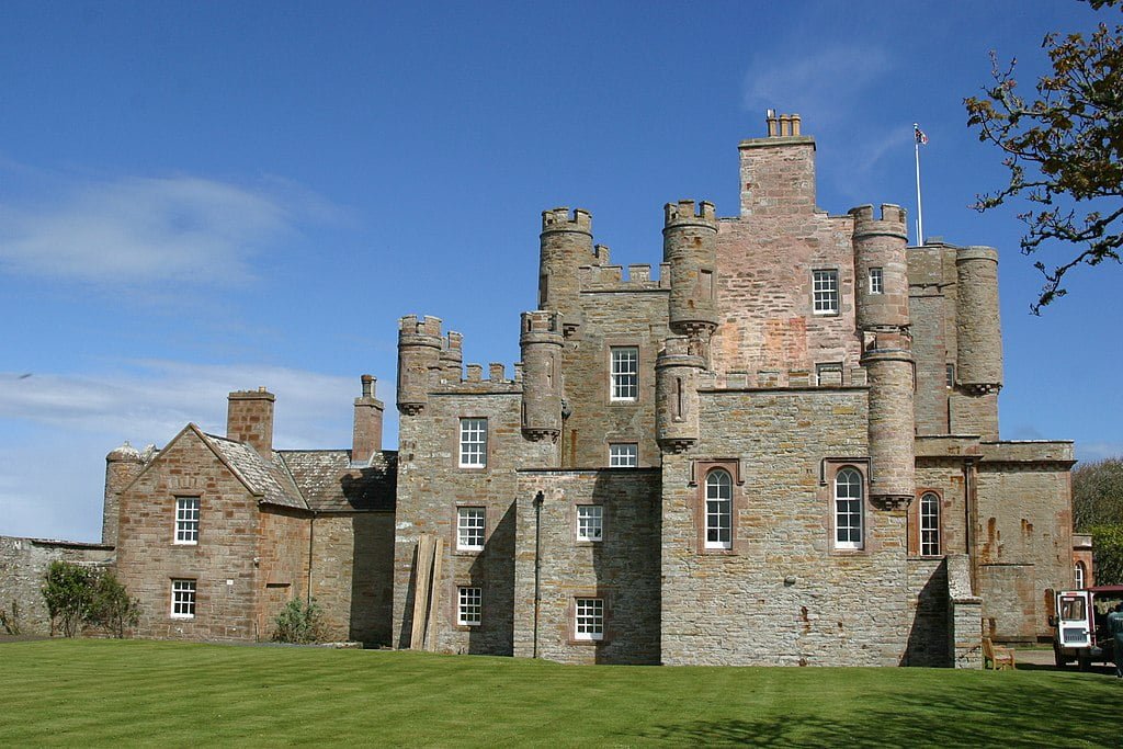 The imposing structure of the Castle of Mey in Scotland.