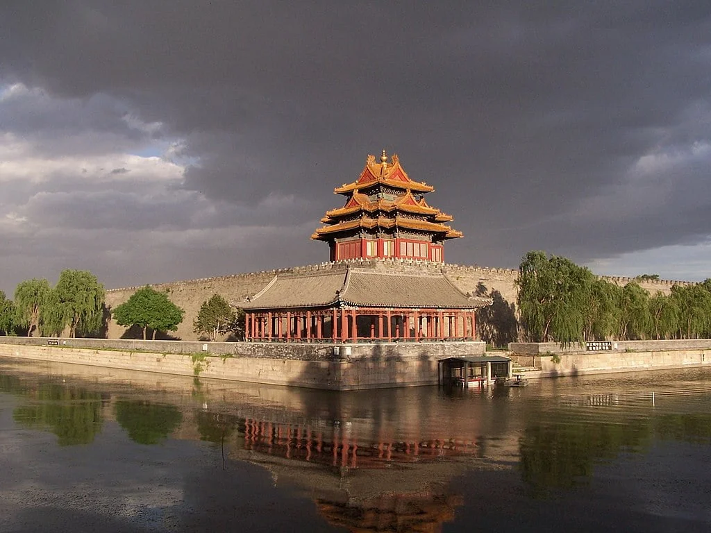 The Forbidden City at sunset.