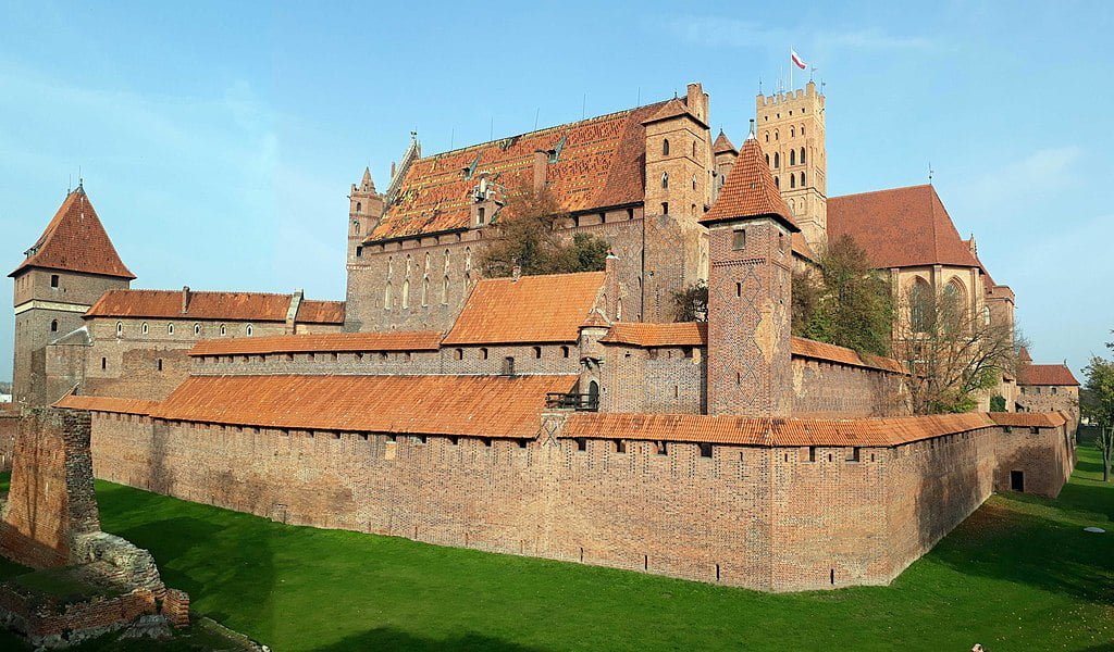 The imposing layers of walls at Marlbork Castle.