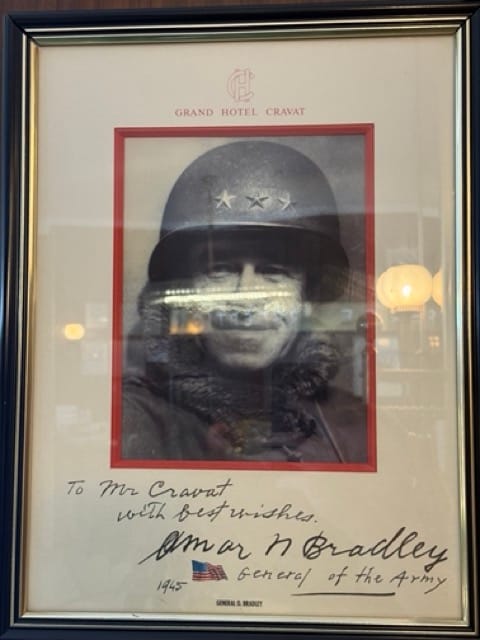 Signed portrait of General Omar N Bradley dedicated to Mr Cravat