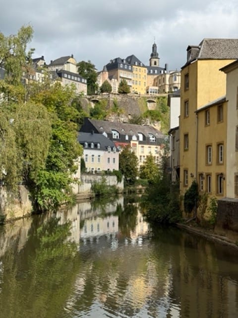 Alzette River and historic houses in the Grund area of Luxembourg City