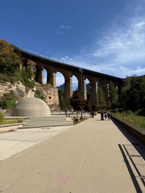 Passerelle viaduct seen from the Petrusse Valley in Luxembourg City