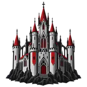 Illustration of a Gothic castle with pointed towers