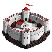 Illustration of a circular shell keep castle